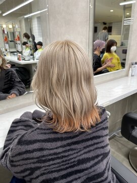 インク 渋谷(INK.) 裾カラー/ミルクティーベージュ/オレンジ/ケアブリーチ/