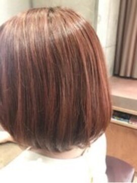 エン バイ ヘアーリーフ 西田辺店(EN by Hair Leafy) 高彩度/ハイライト/カシスピンク/ピンク系カラー/ボブ/ボブヘア