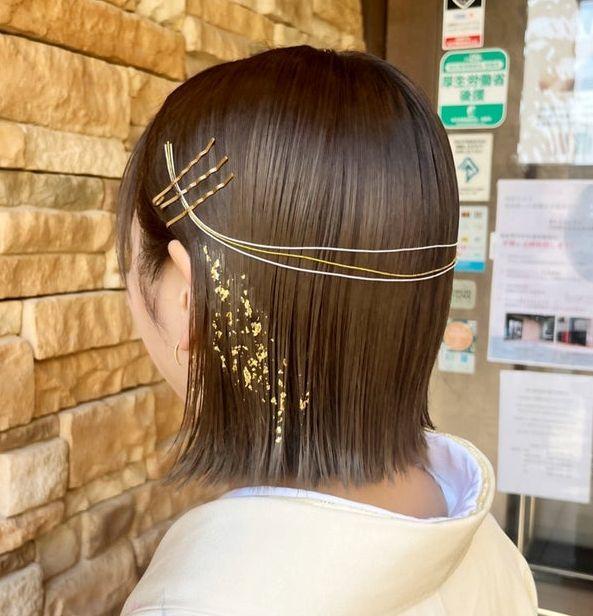 ボブ訪問着お着付けヘアセット 華やか髪飾り 着物 ドレス 結婚式