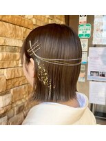 ボブ訪問着お着付けヘアセット 華やか髪飾り 着物 ドレス 結婚式