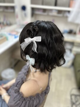 レインボー(setsalon) 編みたらし髪ハート