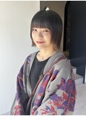切りっぱなしボブ/顔まわりレイヤー