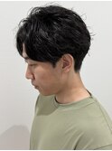メンズセンターパートパーマニュアンスパーマ毛流れパーマ
