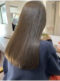 原宿カーキアッシュオリーブベージュブリーチなしダブルカラー