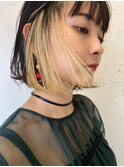 ショートボブ◎フェイスフレーミング◎インナーカラー髪質改善◎