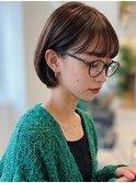 ショートボブ20代30代40代◎前髪あり丸みショートミニボブ越谷