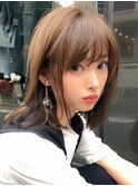 大人かわいいレイヤーミディアム 小顔 ショートボブ