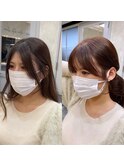 サイドバング、おくれ毛、前髪カット、小顔カット