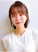 say.ぱっつん前髪ボブ切りっぱなしボブフェイスレイヤーショート