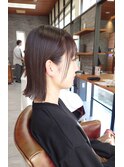 ぷっつんボブ×20代自然なチョコブラウン