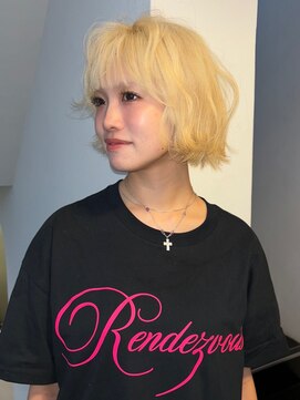 ドロップ(drop) 抜きっぱないしブロンド/ブリーチカラー/ボブ/ミニボブ