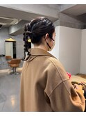 編み下ろしヘアアレンジ