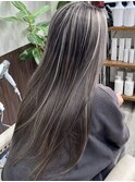 ハイライトロングヘア韓国風イルミナカラー堺東20代30代40代