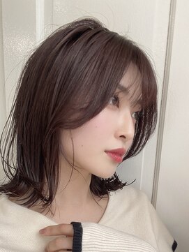 サン(SAN) 韓国風ミディアムレイヤー/ラベンダーベージュ