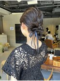 結婚式ヘアセットパールヘアアレンジ/中西