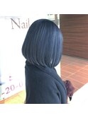 ブルーアッシュ×切りっぱなしボブ【chou-chou 北林夏実】