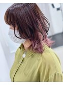 【ログネオン】ミディアムウルフ×インナーカラー