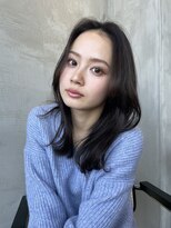 ヌーディーカラー/サラツヤロング/ふんわりミディアム/小顔ヘア