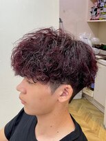 レボルトヘアー(R EVOLUT hair)&nbsp;【sho】波巻きパーマ/ワインレッド/メンズパーマ
