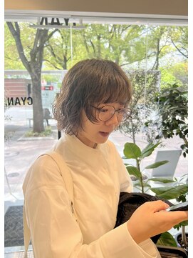 シアン 矢場町店(CYAN.) 外国人風くるくるボブパーマスタイル×赤み毛しアッシュベージュ