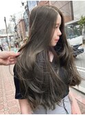 縮毛矯正ストレートミディアムロングレイヤーカット堀江