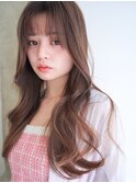 ANGELICA ニュアンスカラー シルキーベージュ ぱっつん前髪