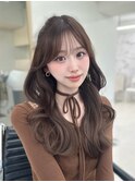 前髪ありレイヤーカットハッシュカットニュアンスカラー髪質改善