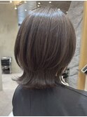 表参道髪質改善カラーミディアムボブアッシュグレージュ50代60代