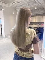 リシェイルノイ(RICHAIR.NEU)&nbsp;縮毛矯正毛、細毛にミルクティーグレージュ☆エフェクトブリーチ
