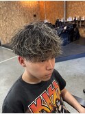 ハイライト+緩め波巻きパーマ