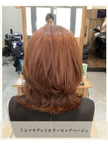 チャンドット(chan.) ≪お客様スタイル≫ うるツヤグレイカラーピンクベージュ