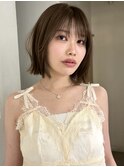 >ボブレイヤーベージュカラー髪質改善ストレートパーマ