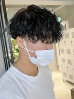 エリマ 調布(elima)&nbsp;スパイラルパーマウルフメンズマッシュメンズヘア