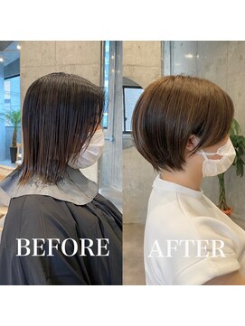 イミ(imi) 大人ショート/グレージュカラー/似合わせカット/髪質改善[登戸]