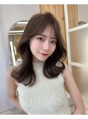 大人可愛い韓国ヘア くびれヘア レイヤーカット 顔まわり