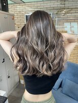 ラフ(LAFF) #バレイヤージュ#グレージュカラー#ボブウルフ#ココアベージュ