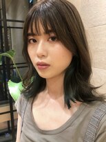 ビュートリアム265(BEAUTRIUM 265)&nbsp;切りっぱなし ミディアム インナーカラー ロブ シースルーバング