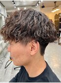 波巻きパーマメンズパーマメンズヘアツーブロックツイストパーマ