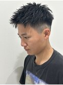 メンズツーブロックショートシャドウパーマニュアンスパーマ眉毛