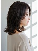 30代40代50代ミディアムレイヤー外ハネくびれヘア髪質改善