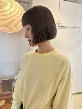 ライン(LINE) ボブ/オリーブベージュ/髪質改善