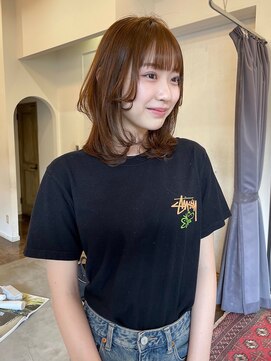 ヘアーアイスカルテット(HAIR ICI QUARTET) 透明感オレンジブラウン◎ブリーチなし暗髪くびれミディ