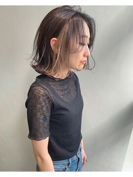 クラン(clan) インナーカラー小顔ワンレンフレンチボブ
