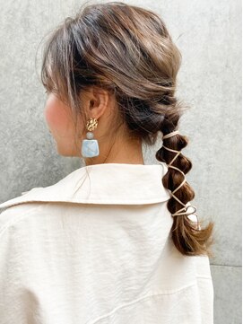 アルバム 銀座(ALBUM GINZA) 紐アレンジ_カーキグレージュマッシュショート_ba307052