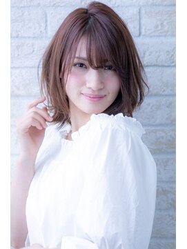 ヘアーアートシフォン 川口東口店(hair art chiffon) ピンクベージュorダークアッシュのネオウルフボブルフミディ