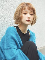 カナン 銀座(CANAAN)&nbsp;ハイトーンベージュ　ウルフボブ　ショートバング