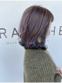 インナーカラー【ラベンダーベージュ×ブラック】森