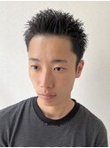 スパイキーショート 黒髪短髪