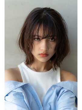 ケアリー 流山おおたかの森(Carelly) 大人かわいい前髪セシルカットココアブラウンフリンジウェーブ