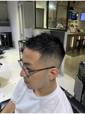 メンズベリーショートフェード束感ビジネス眉毛F